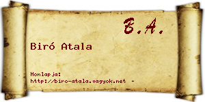 Biró Atala névjegykártya
